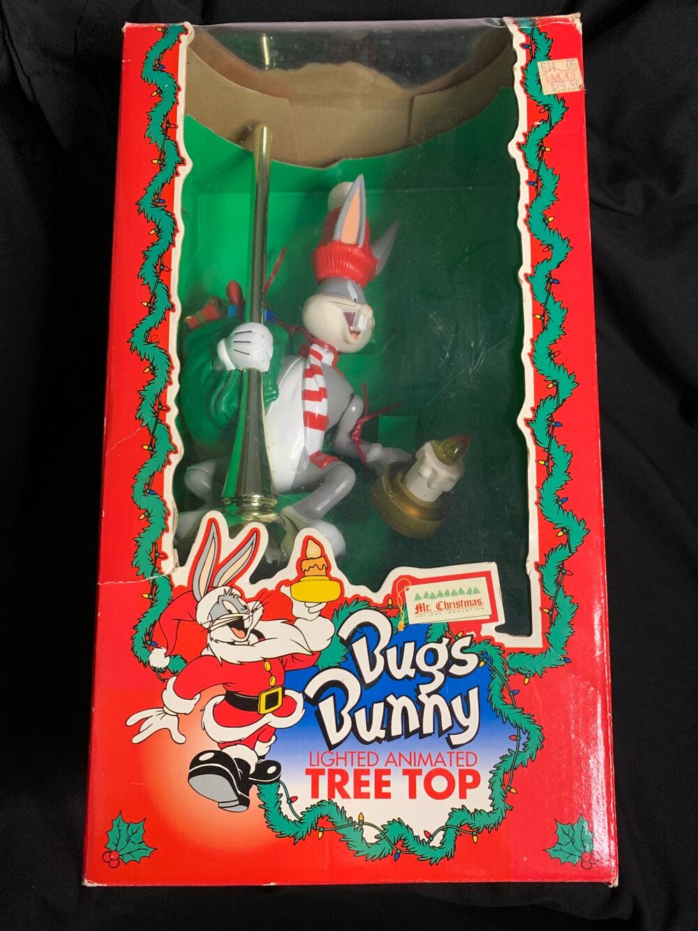 1995 Mr Christmas Bugs Bunny Lighted Animated Tree Topper Looney Tunes READ